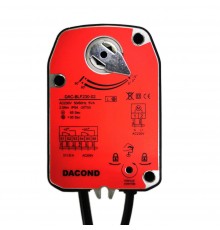 Привод воздушной заслонки Dacond DAC-BLF230-02T, 2.5 Н*м, ВКЛ/ВЫКЛ, 2 концевых выключателя, с термодатчиком, AC 230В, с возвратной пружиной