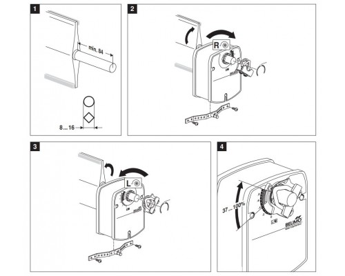 Привод воздушной заслонки Belimo LF24, 4 Н*м, 24 В